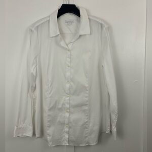 Charter Club womens top button down white shirt career size 14